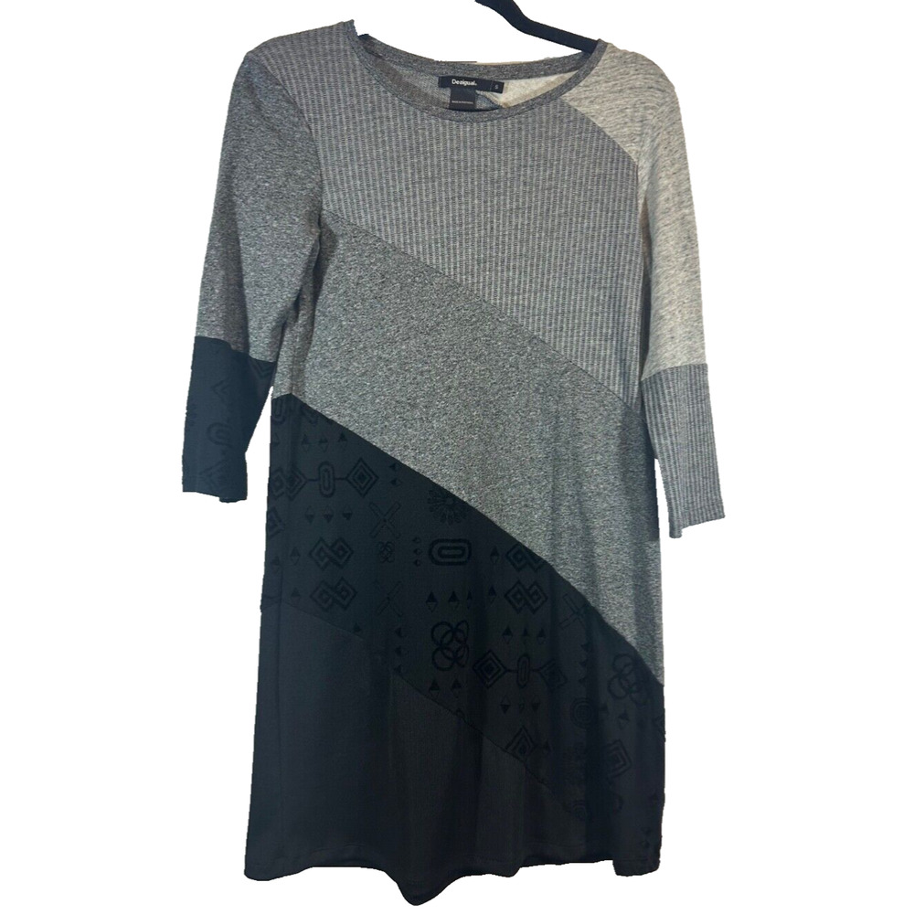 Desigual ladies Amber Color block diagonal mixed dress size S style 17WWVK50 B11